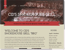Tablet Screenshot of cidssmokehousegrill.com